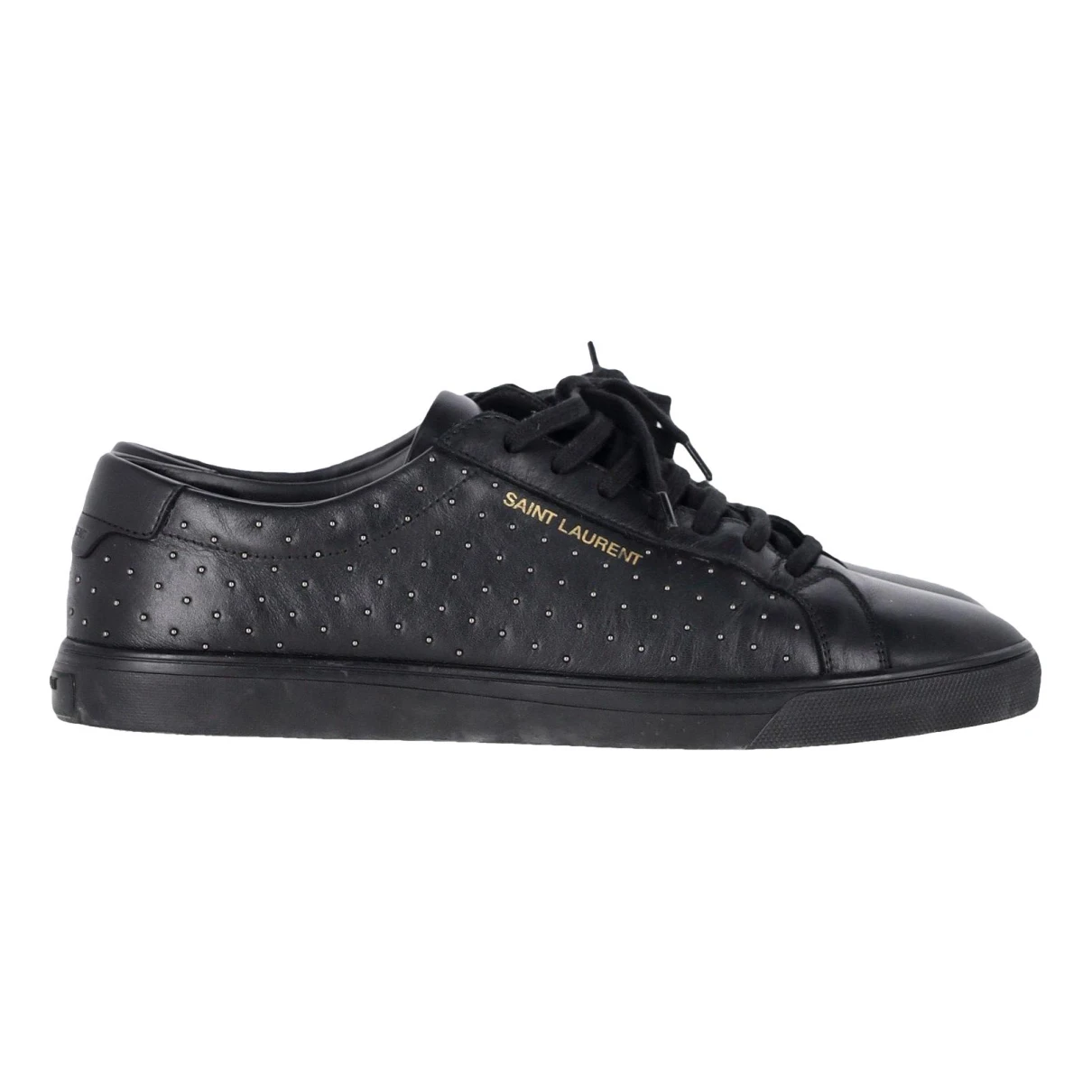 Pre-owned Saint Laurent Leather Low Trainers In Black