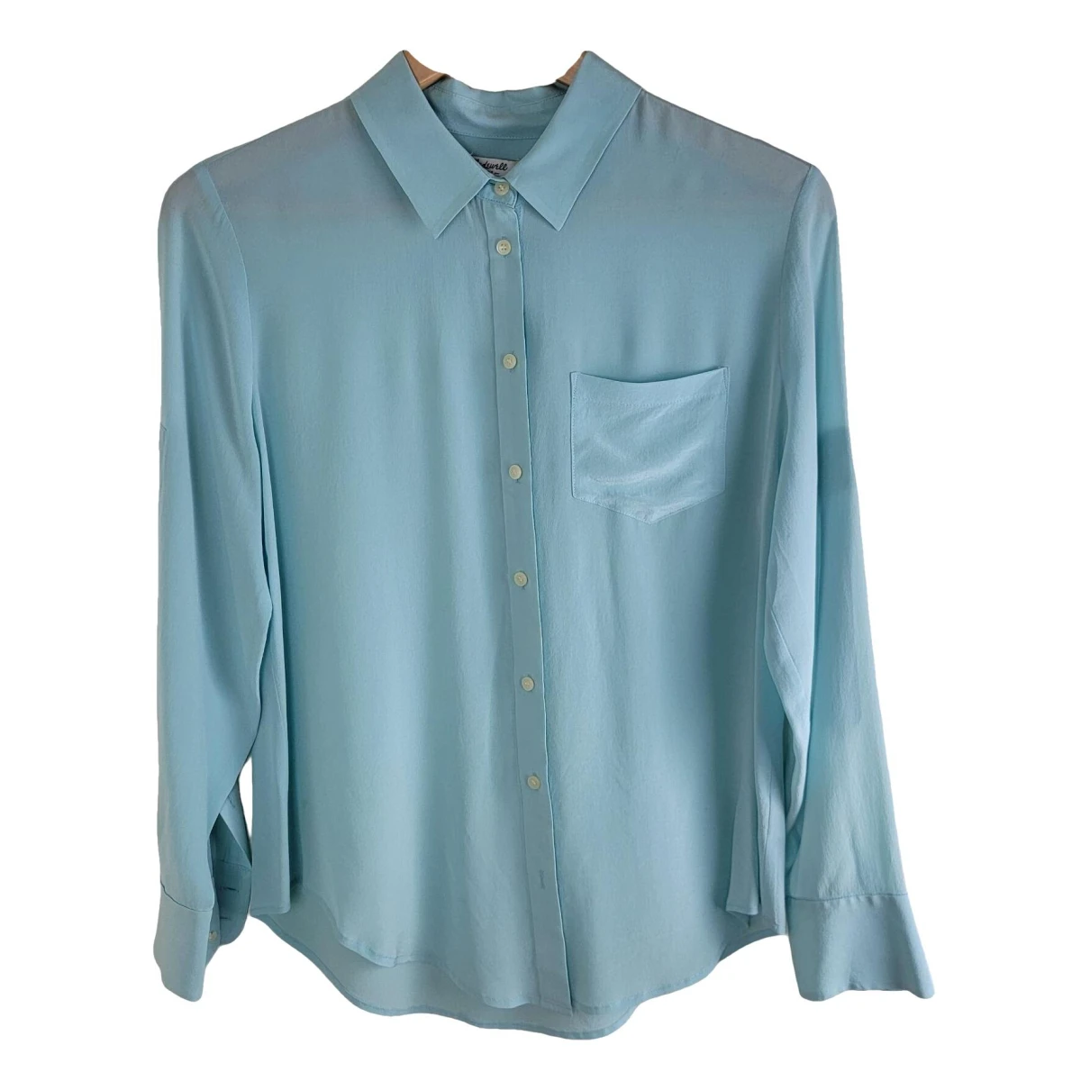 Pre-owned Madewell Silk Shirt In Blue