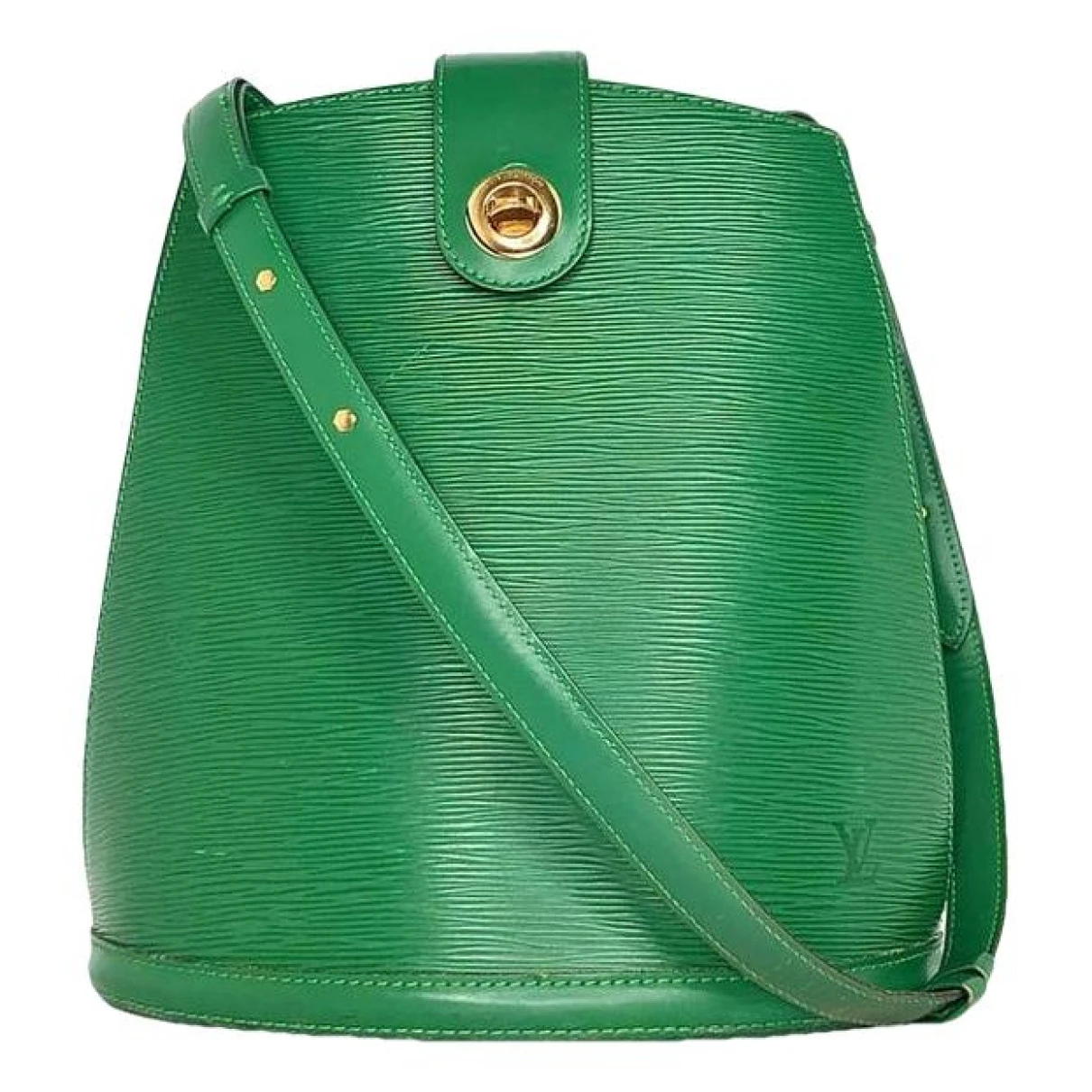 Pre-owned Louis Vuitton Cluny Vintage Leather Crossbody Bag In Green