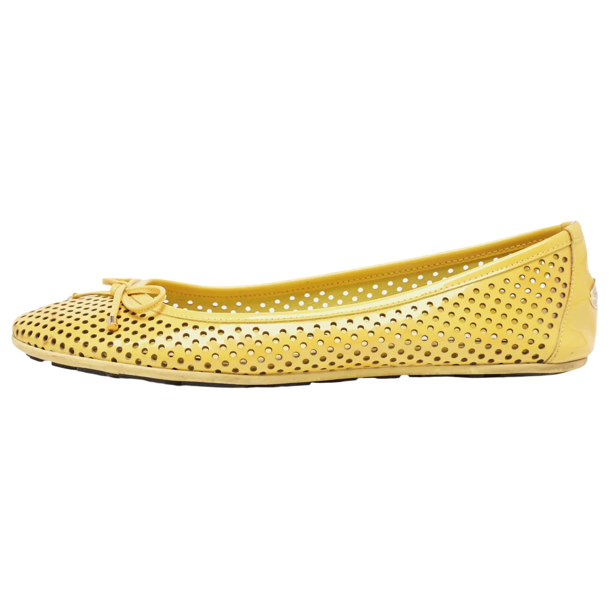 Pre-owned Jimmy Choo Patent Leather Flats In Yellow