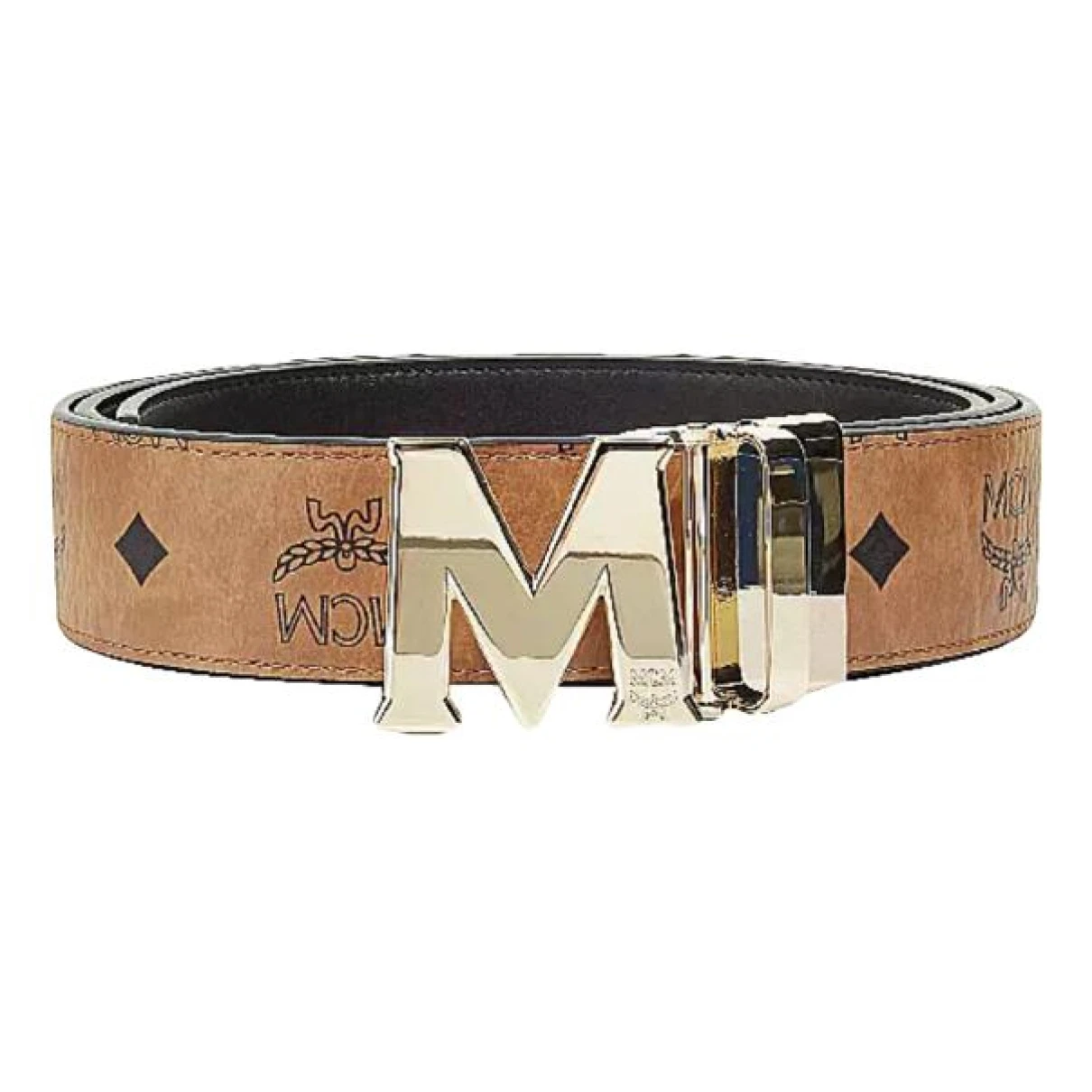 Pre-owned Mcm Leather Belt In Beige