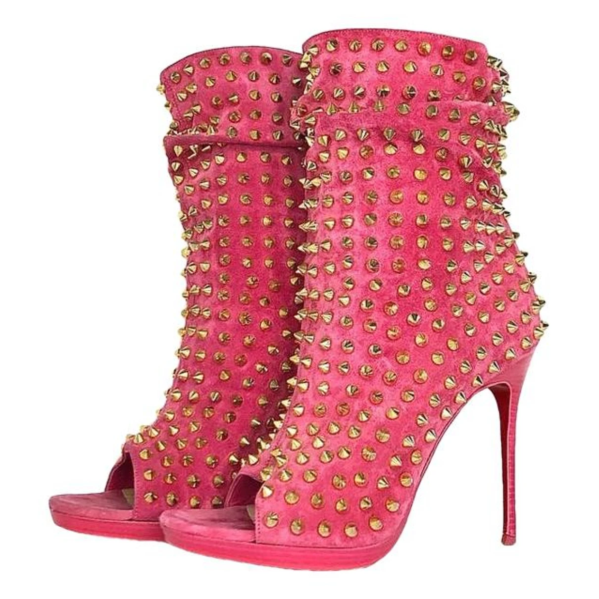 Pre-owned Christian Louboutin Boots In Pink