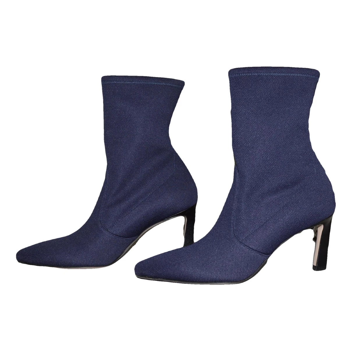 Pre-owned Stuart Weitzman Cloth Boots In Navy
