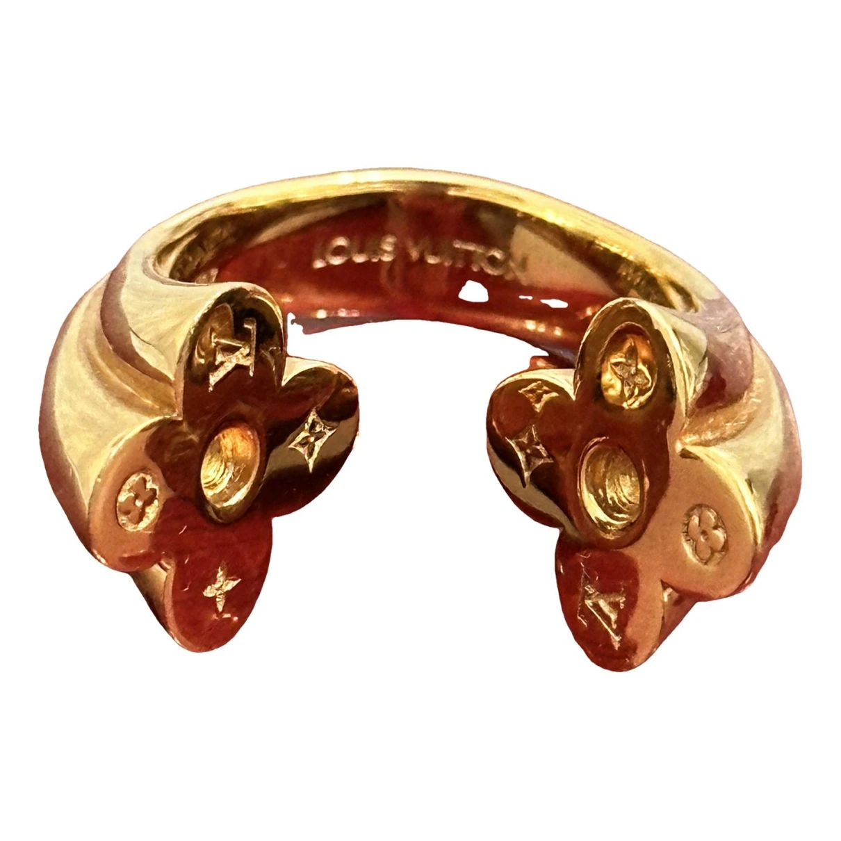 Pre-owned Louis Vuitton Monogram Ring In Gold