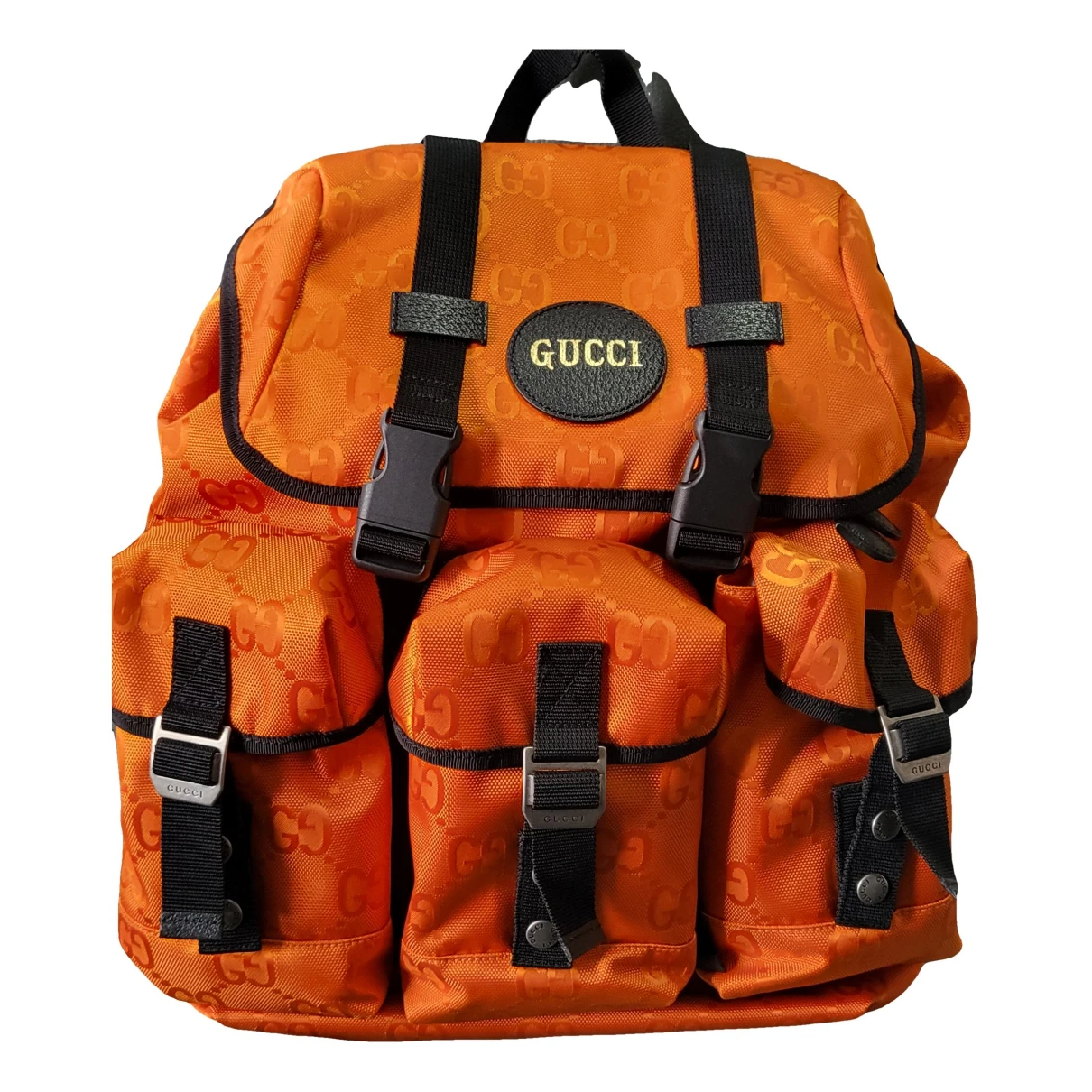 Pre-owned Gucci Cloth Weekend Bag In Orange