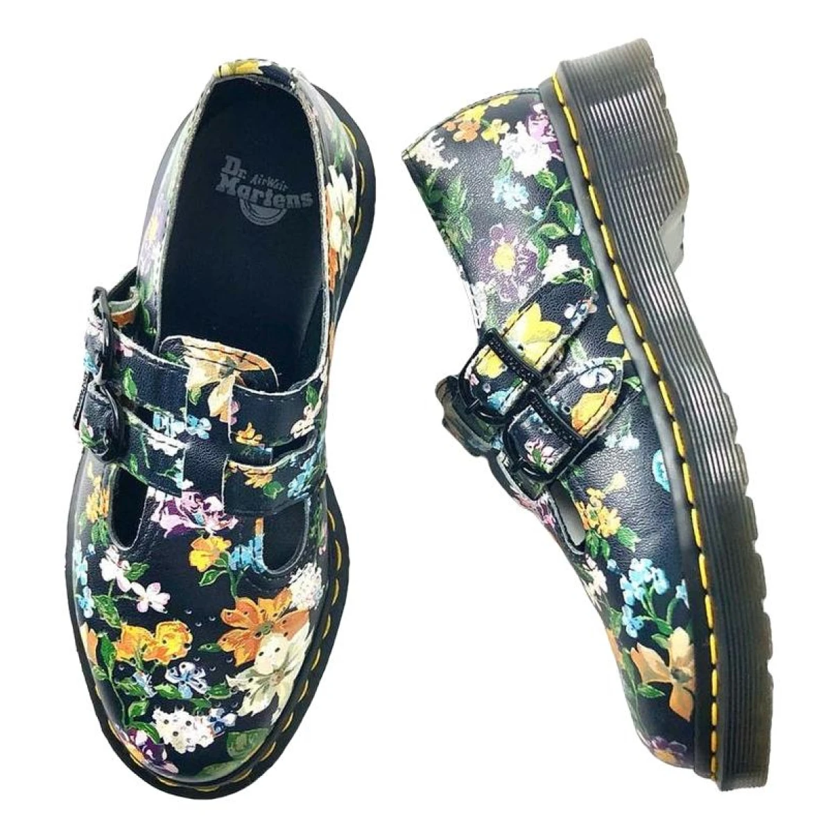 Pre-owned Dr. Martens' 8065 (mary Jane) Leather Flats In Multicolour