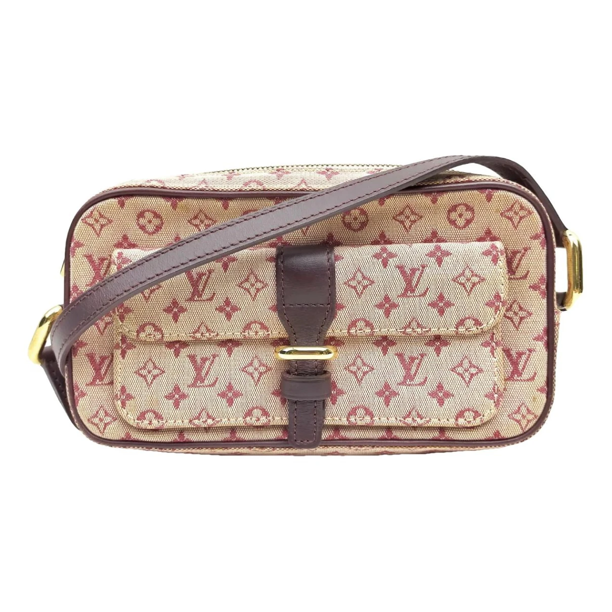 Pre-owned Louis Vuitton Juliette Cloth Crossbody Bag In Burgundy