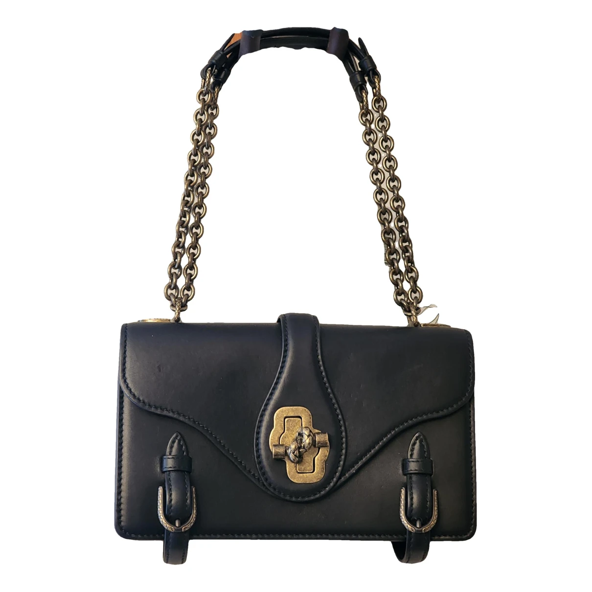 Pre-owned Bottega Veneta City Knot Leather Handbag In Black