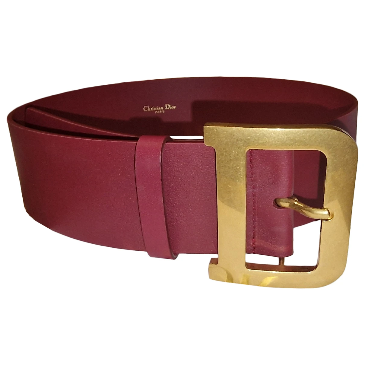 Pre-owned Dior Quake Leather Belt In Red
