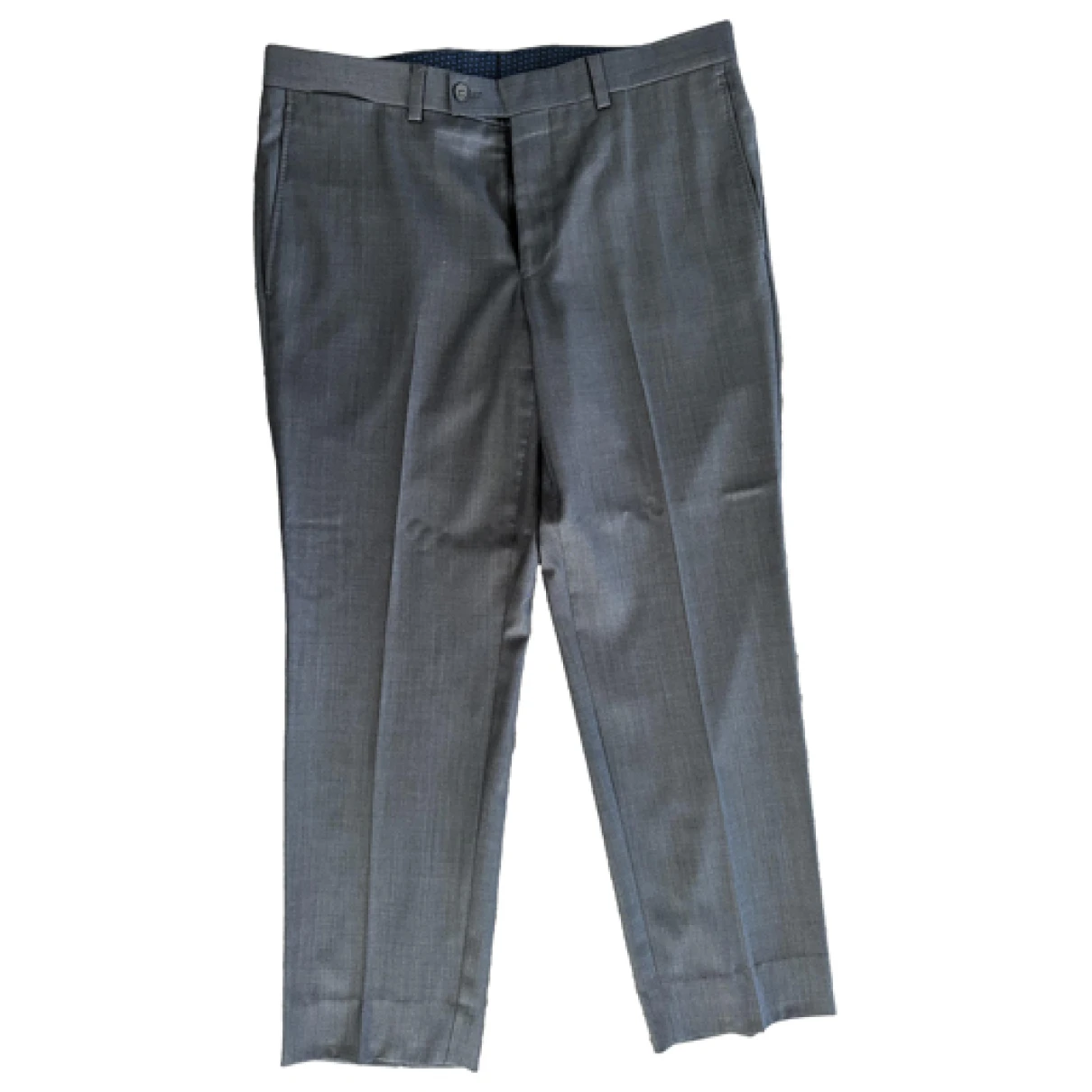 Pre-owned Ted Baker Wool Trousers In Grey