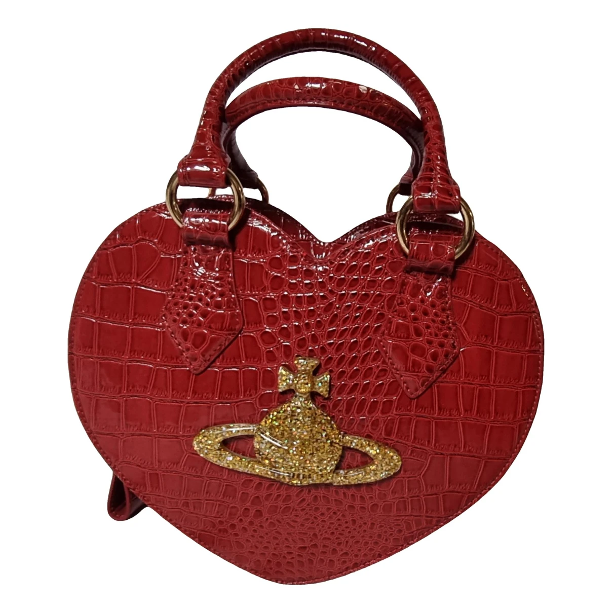 Pre-owned Vivienne Westwood Chancery Heart Vegan Leather Handbag In Red