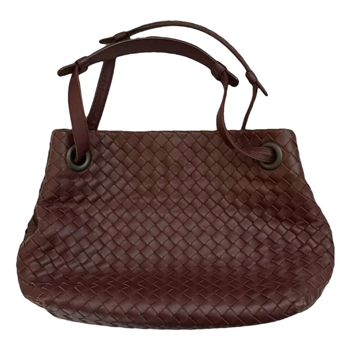 Pre-owned Bottega Veneta Garda Leather Handbag In Burgundy