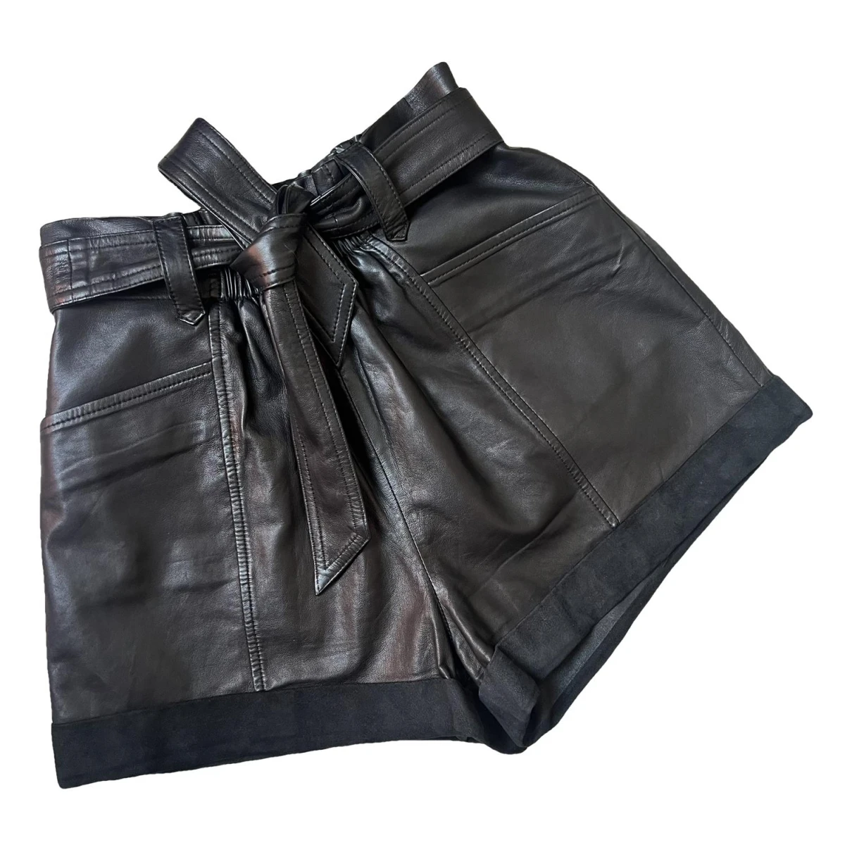Pre-owned Iro Leather Shorts In Black