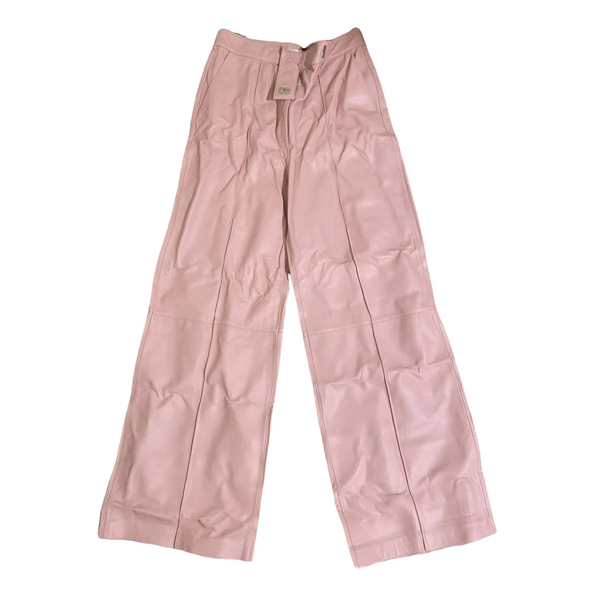 Pre-owned Camilla And Marc Leather Straight Pants In Pink