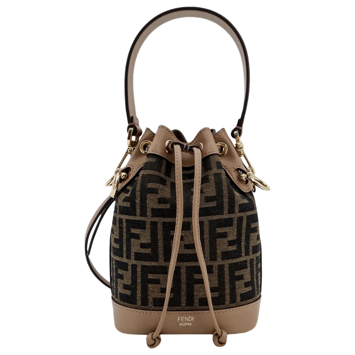 Pre-owned Fendi Mon Trésor Leather Crossbody Bag In Brown