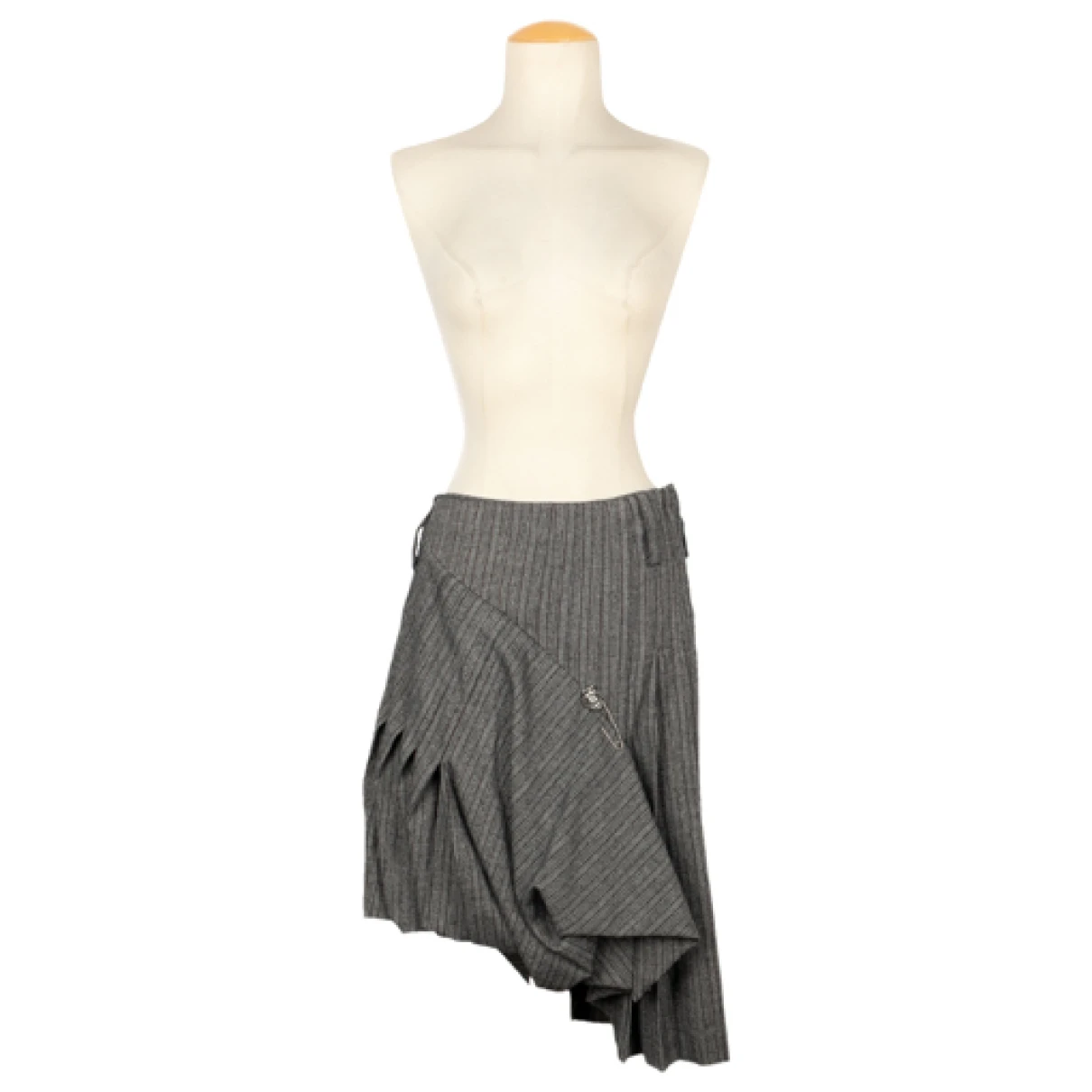 Pre-owned Alexander Mcqueen Wool Maxi Skirt In Grey