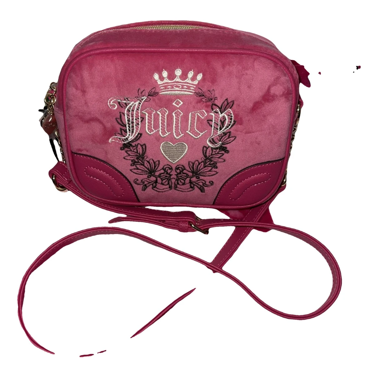 Pre-owned Juicy Couture Velvet Crossbody Bag In Pink