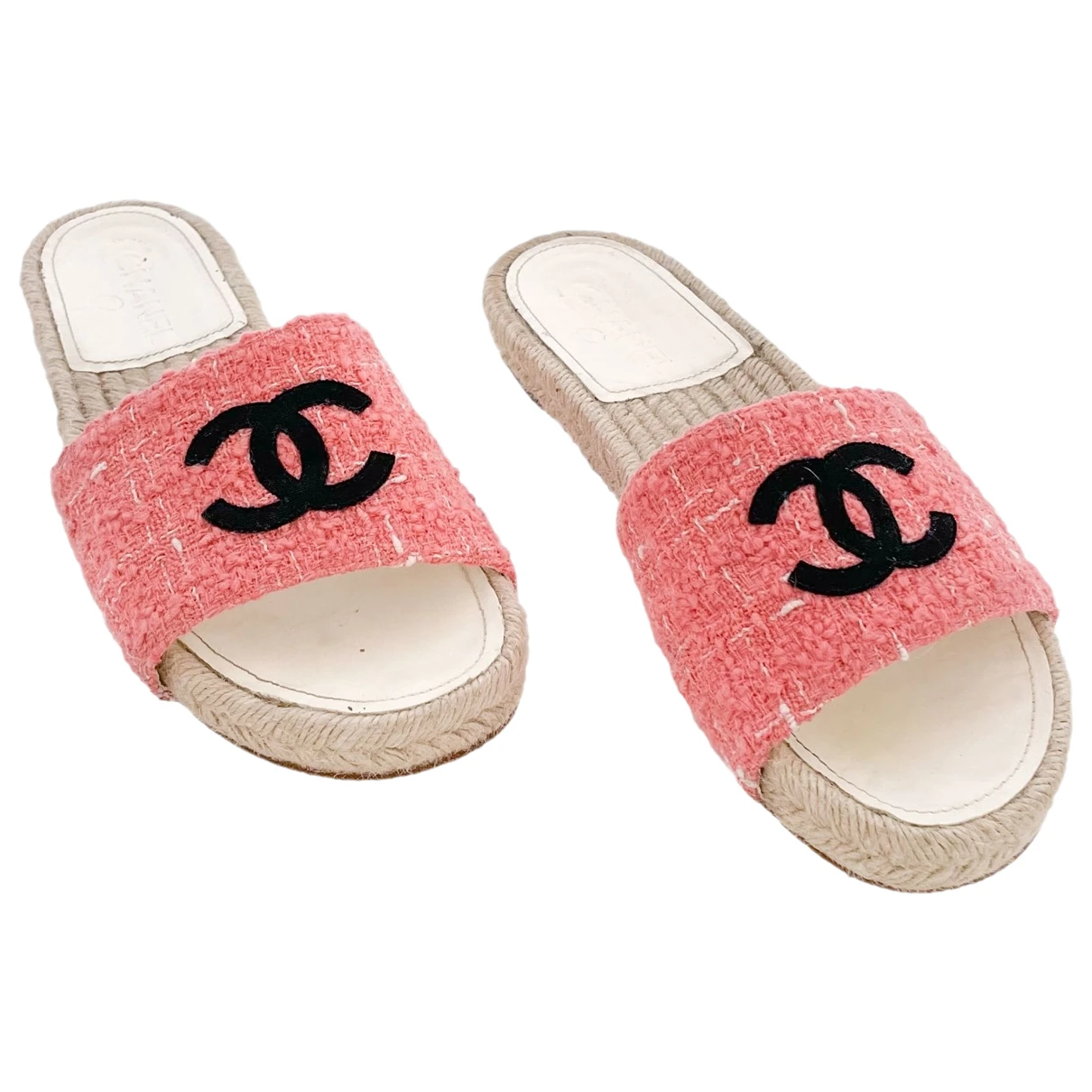 Pre-owned Chanel Tweed Sandal In Pink