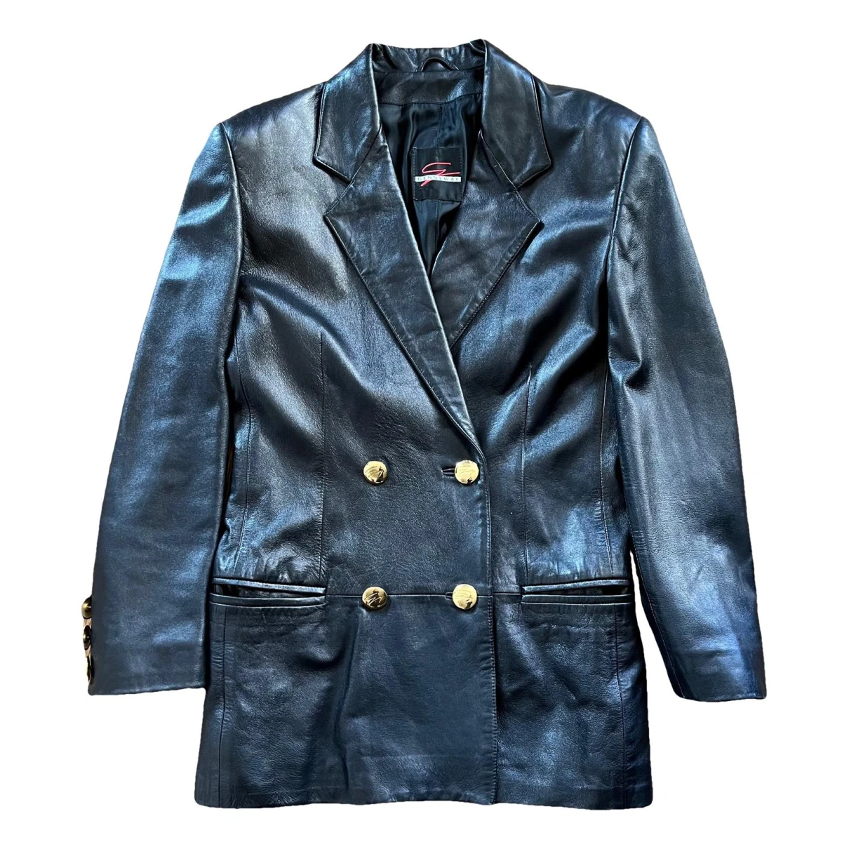 Pre-owned Genny Leather Blazer In Black