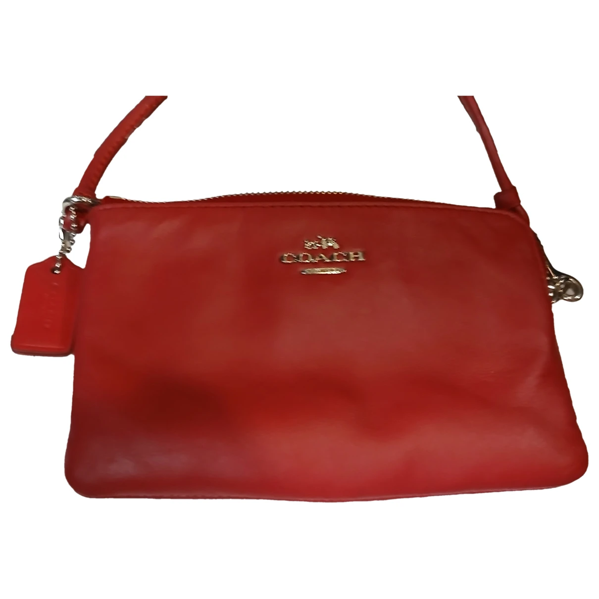 Pre-owned Coach Leather Clutch In Red