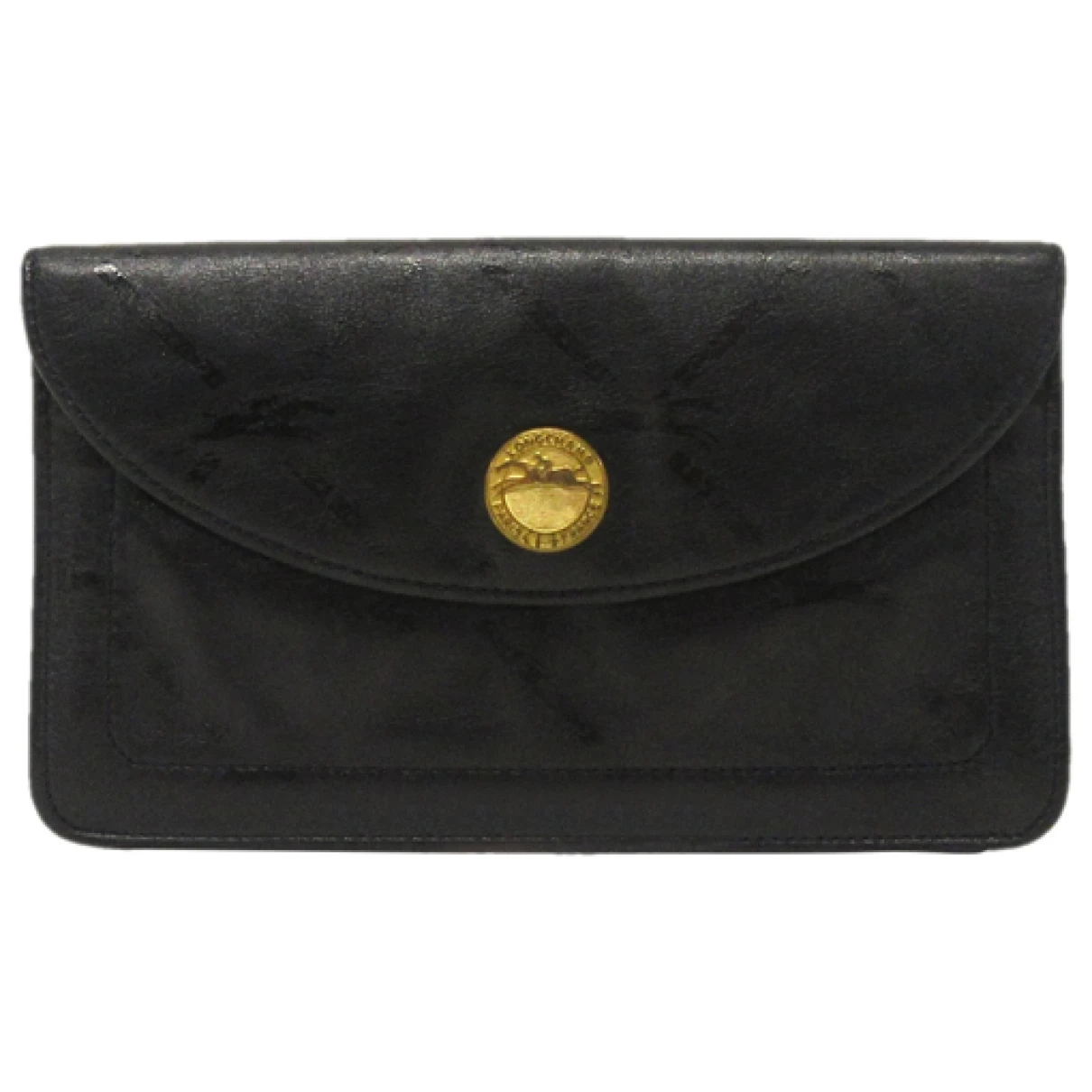Pre-owned Longchamp Leather Clutch In Black