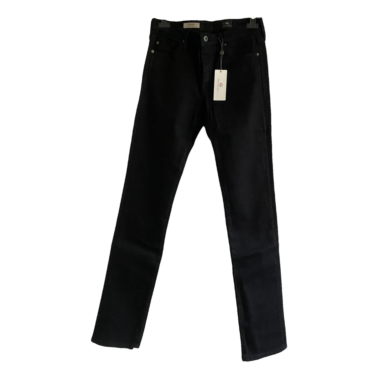 Pre-owned Ag Straight Jeans In Black