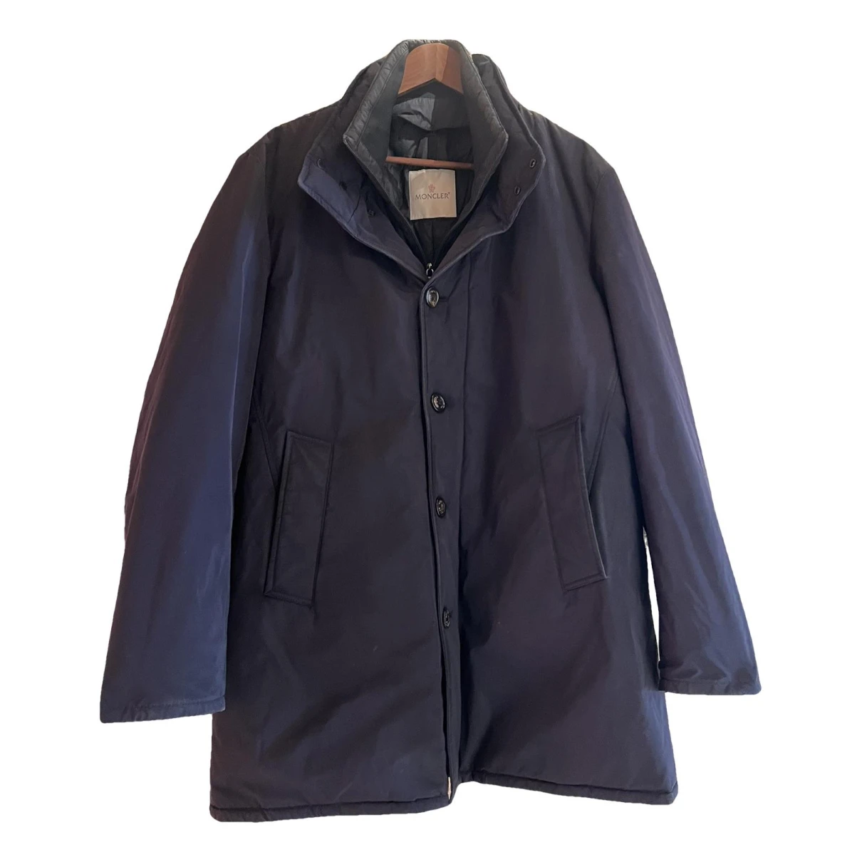 Pre-owned Moncler Long Jacket In Navy