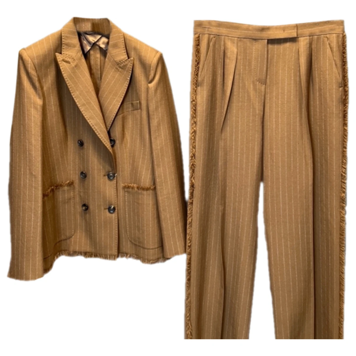 Pre-owned Max Mara Atelier Wool Suit Jacket In Brown