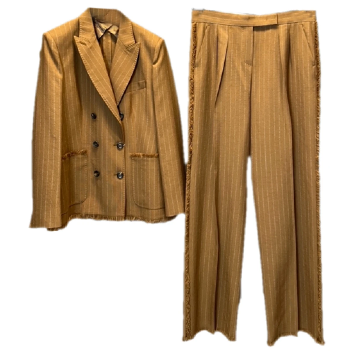 Pre-owned Max Mara Atelier Wool Suit Jacket In Brown