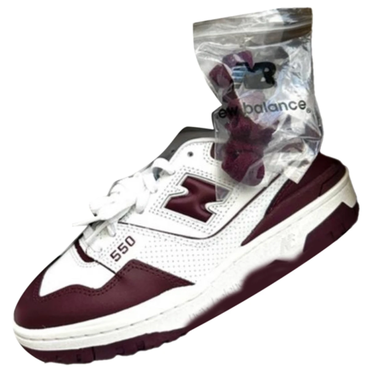 Pre-owned New Balance 550 Leather Trainers In Burgundy