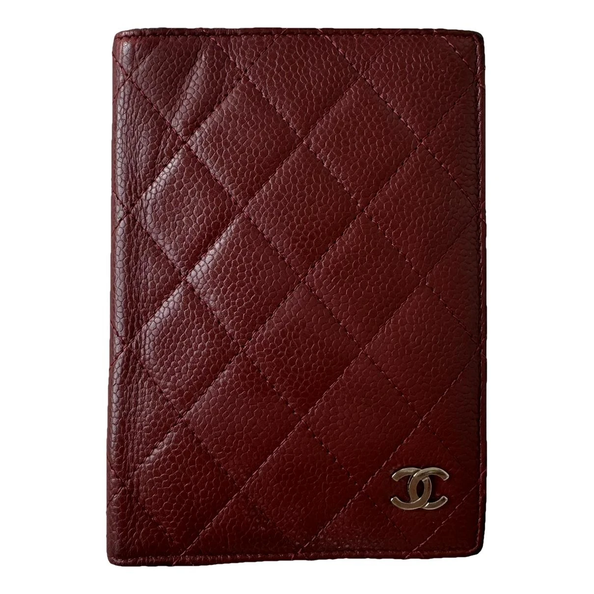 Pre-owned Chanel 19 Leather Wallet In Burgundy