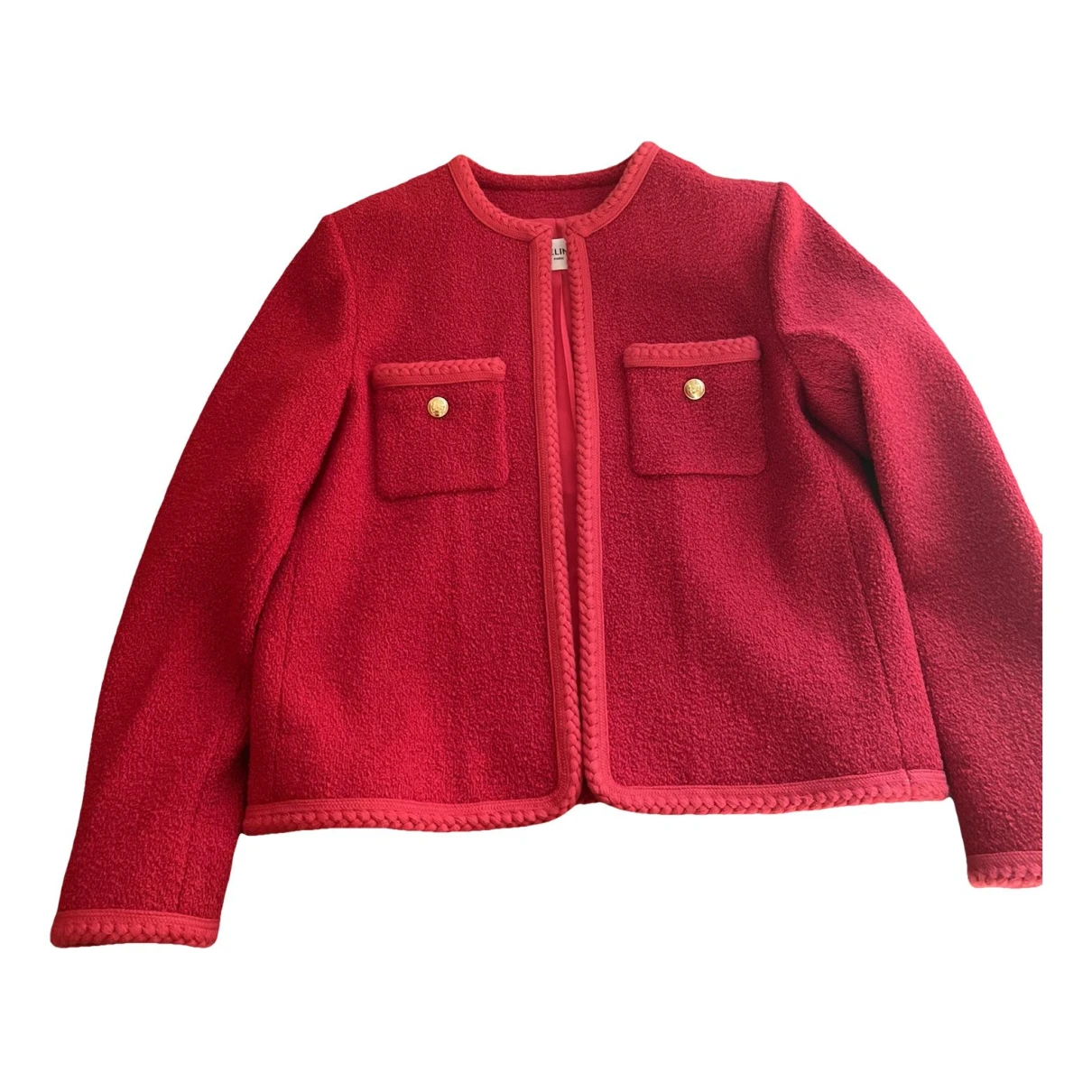 Pre-owned Celine Wool Short Vest In Red
