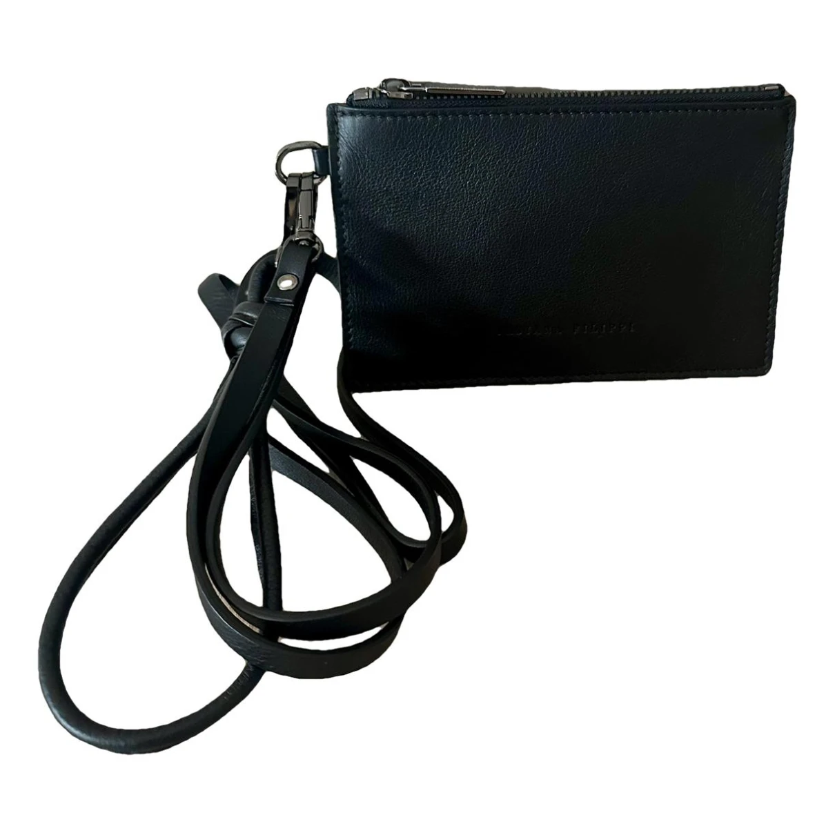 Pre-owned Fabiana Filippi Leather Clutch Bag In Black
