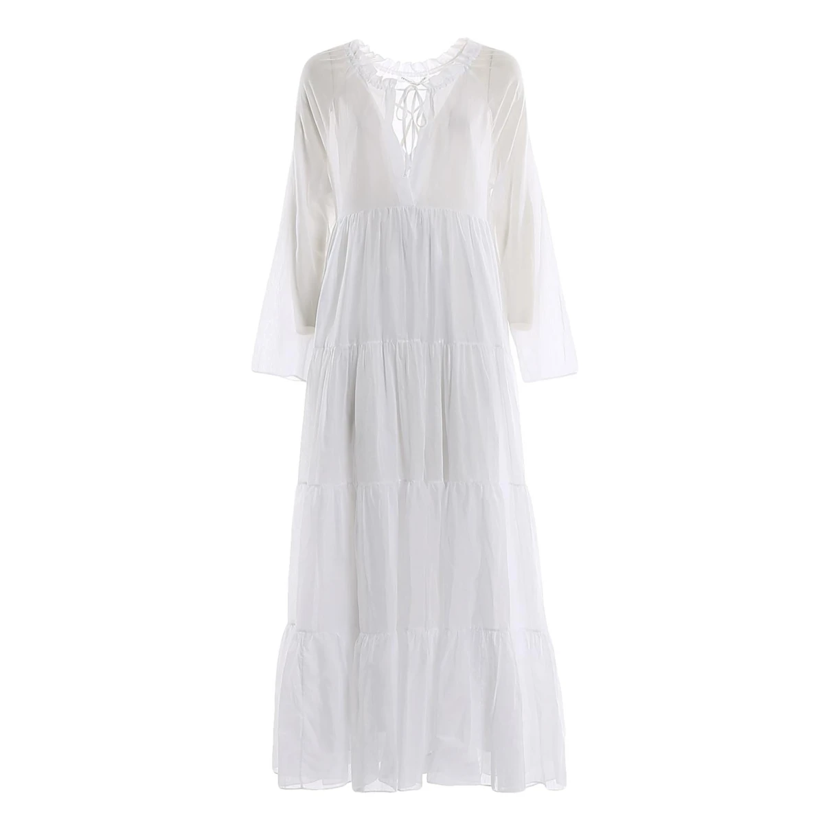 Pre-owned Ermanno Scervino Maxi Dress In White
