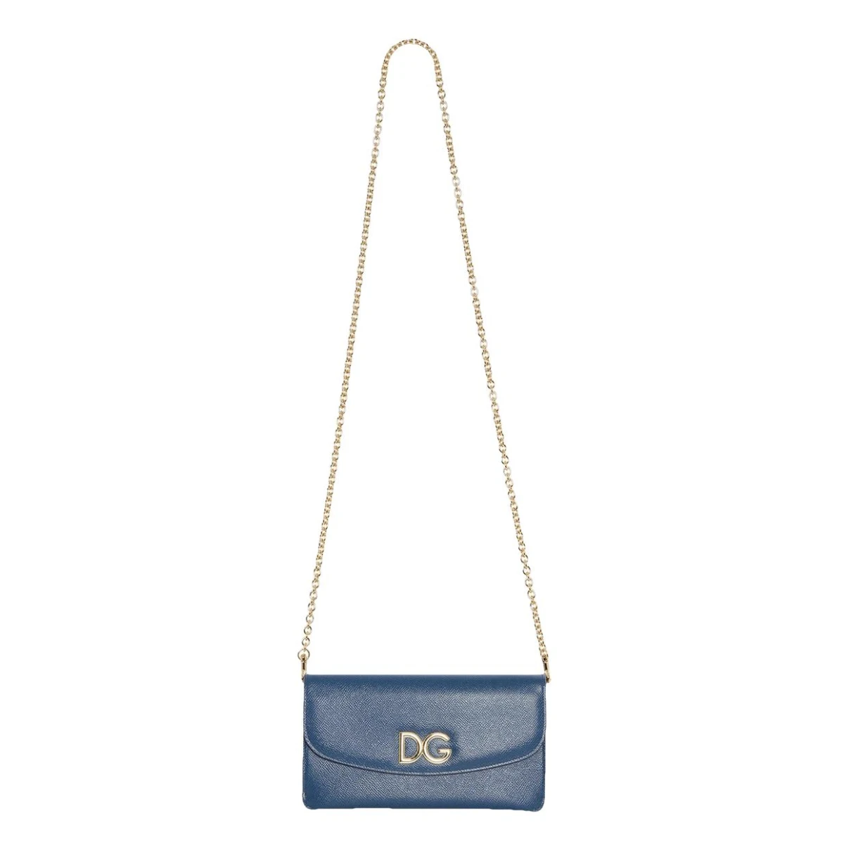 Pre-owned Dolce & Gabbana Leather Clutch Bag In Blue