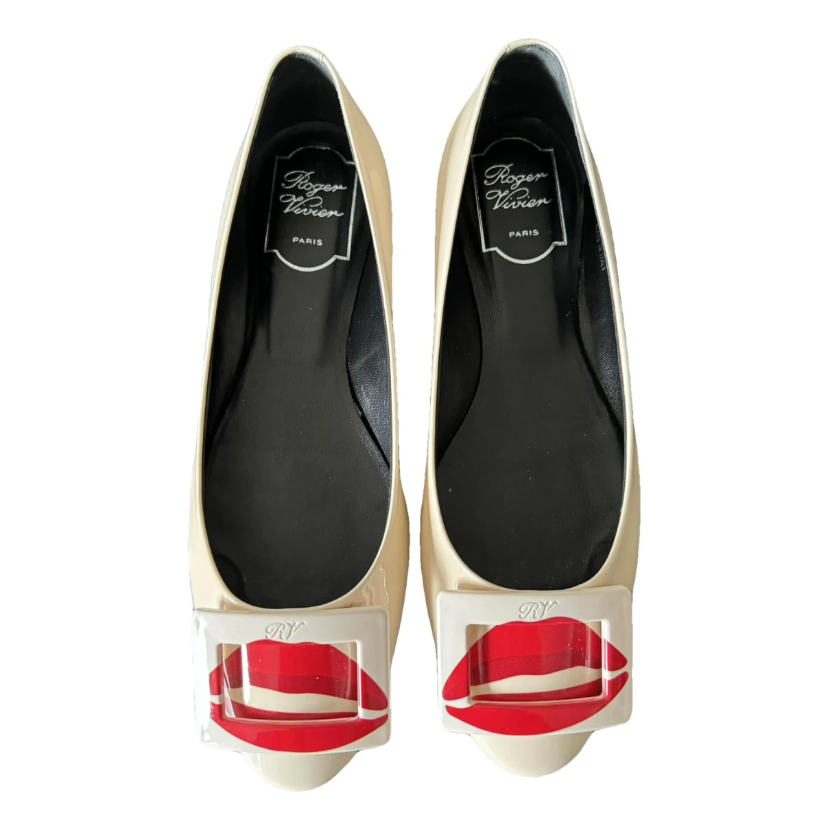 Pre-owned Roger Vivier Gommetine Patent Leather Ballet Flats In Other