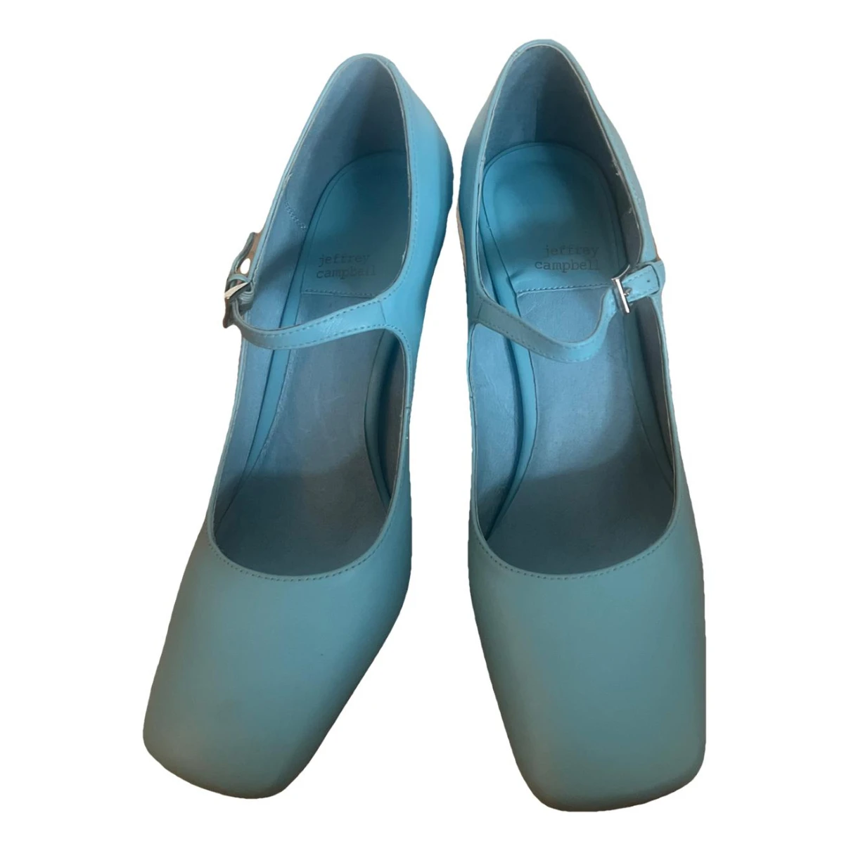 Pre-owned Jeffrey Campbell Leather Heels In Turquoise