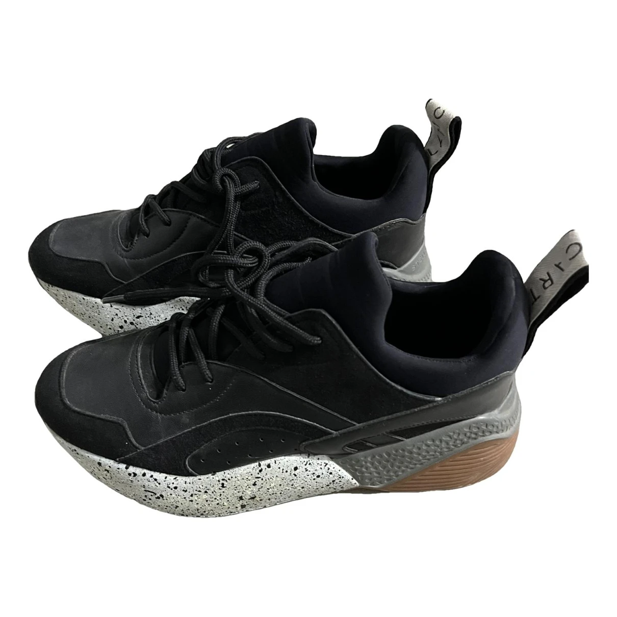 Pre-owned Stella Mccartney Eclypse Leather Trainers In Black