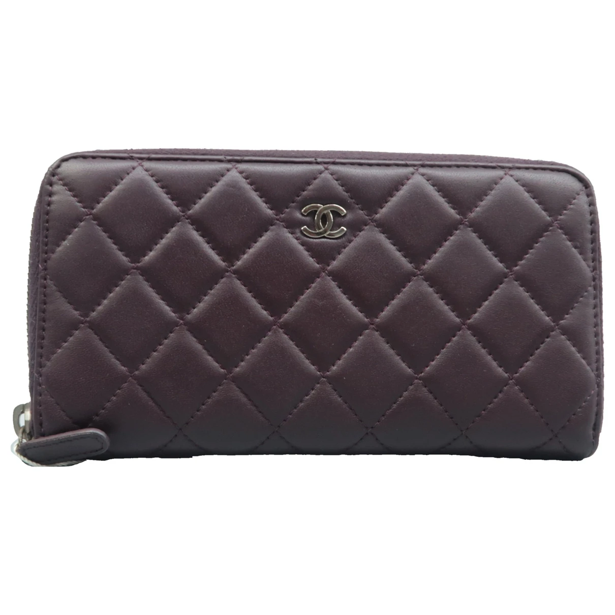 Pre-owned Chanel Leather Wallet In Purple