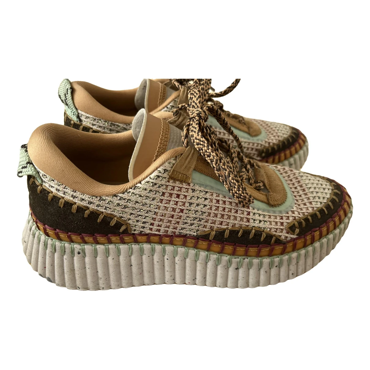 Pre-owned Chloé Nama Cloth Trainers In Multicolour