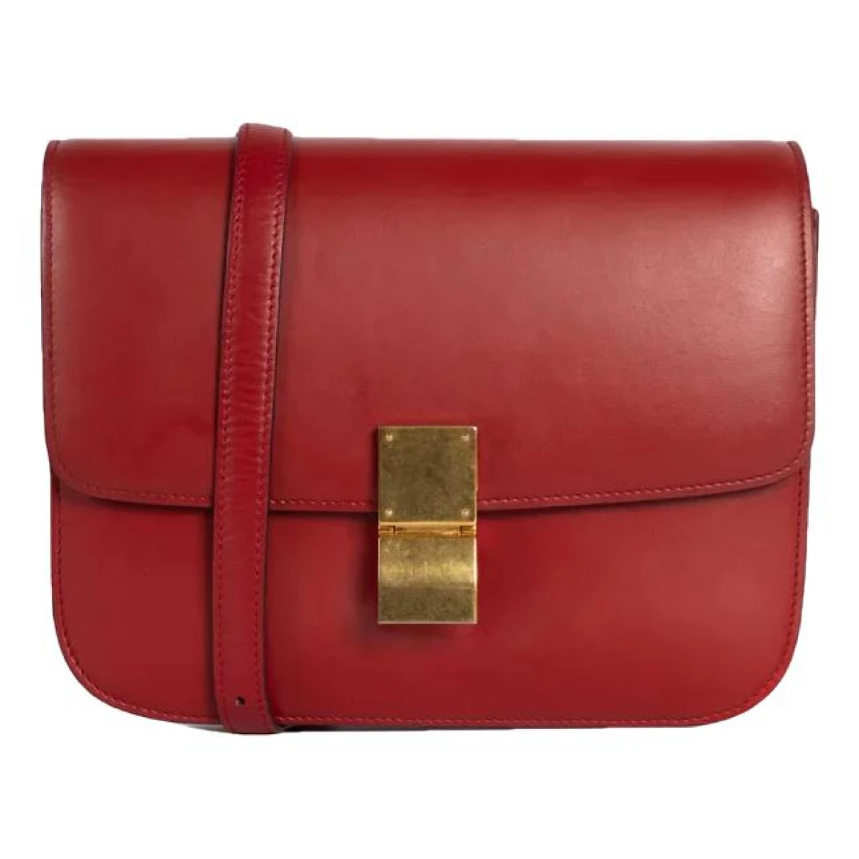 Pre-owned Celine Classic Leather Handbag In Burgundy