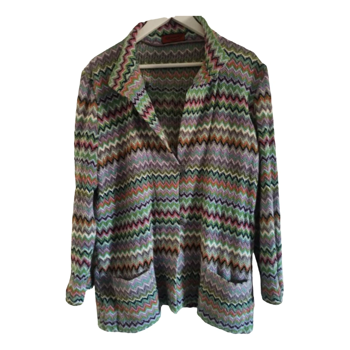 Pre-owned Missoni Wool Cardi Coat In Multicolour