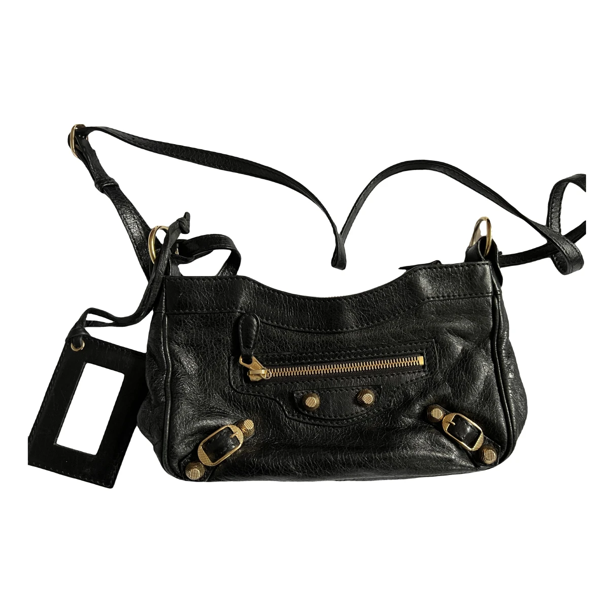 Pre-owned Balenciaga Hip Leather Crossbody Bag In Black