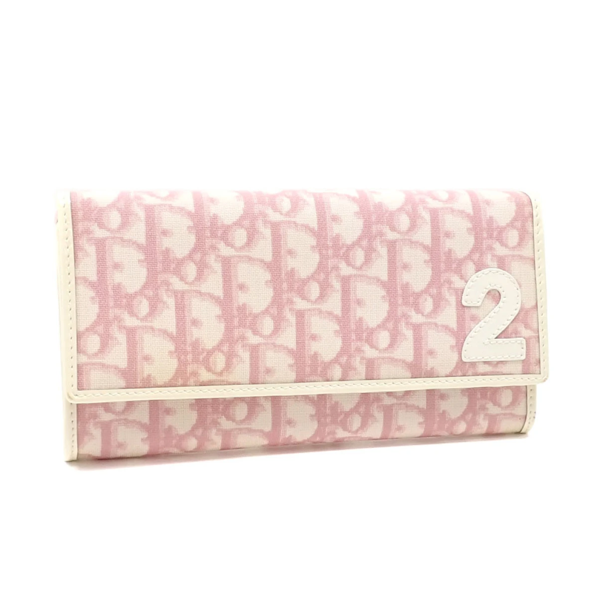 Pre-owned Dior Cloth Wallet In Pink