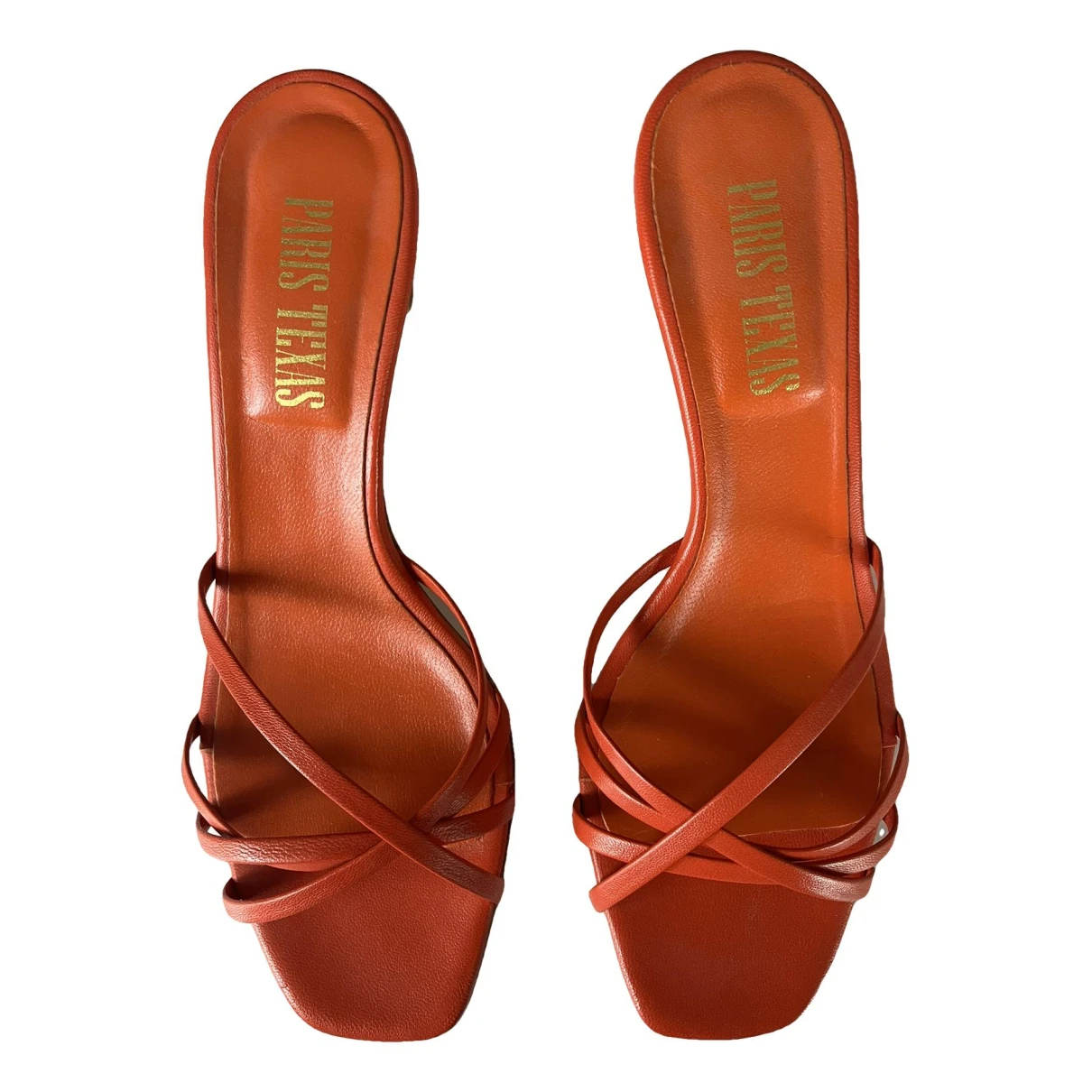 Pre-owned Paris Texas Leather Heels In Orange