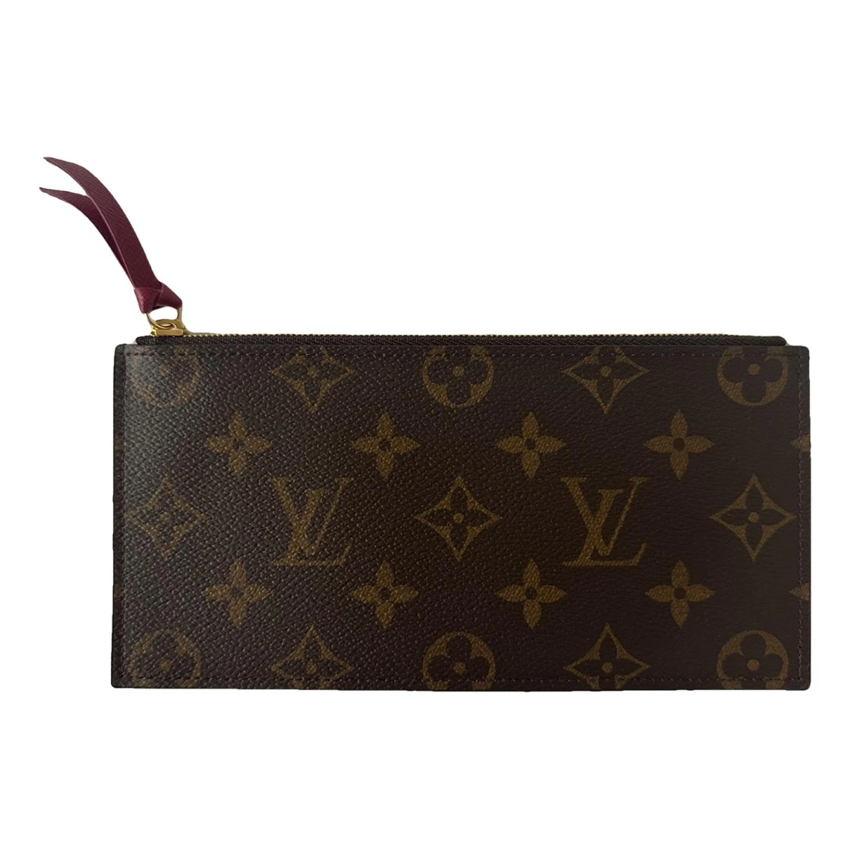 Pre-owned Louis Vuitton Fã©licie Cloth Clutch Bag In Brown