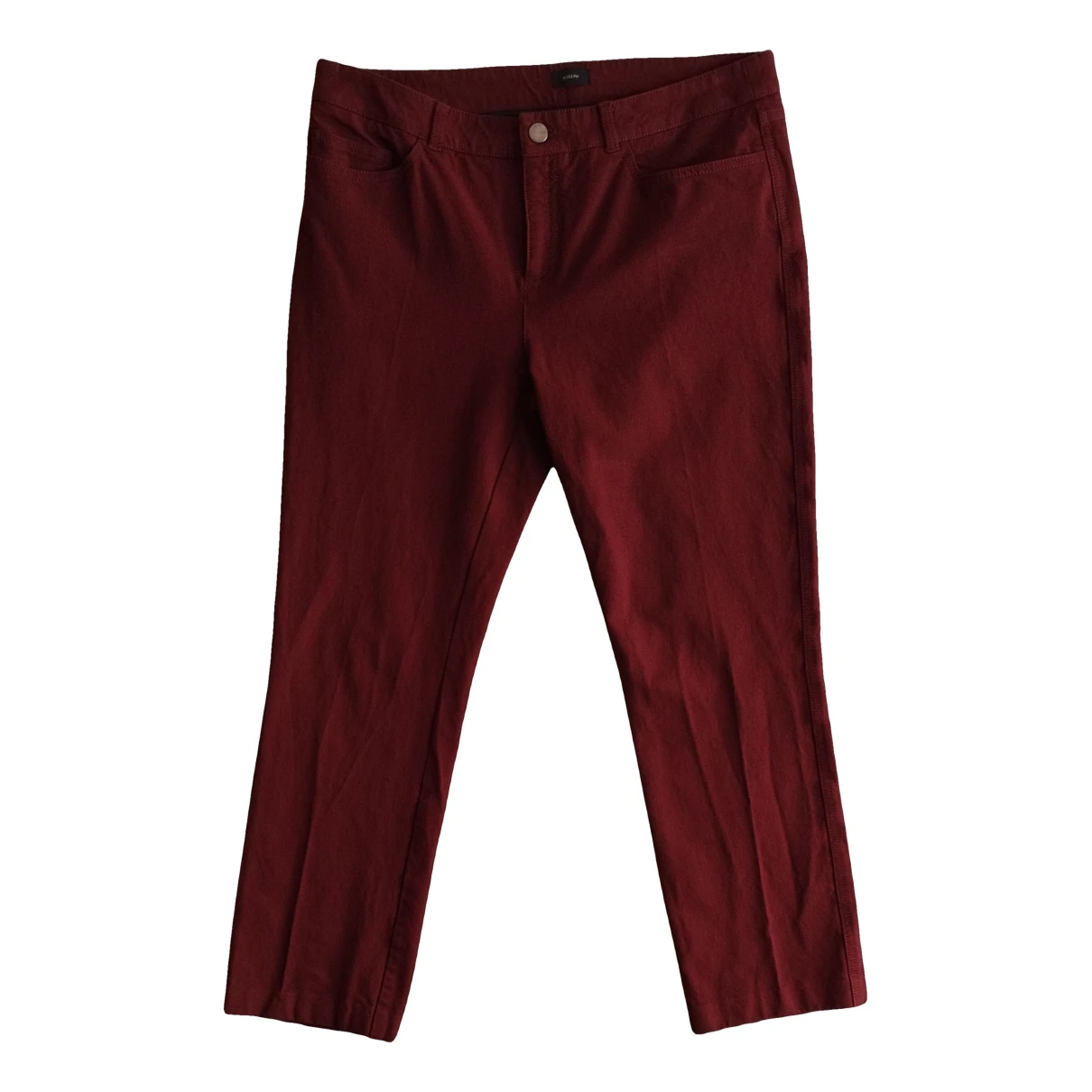 Pre-owned Joseph Straight Jeans In Burgundy