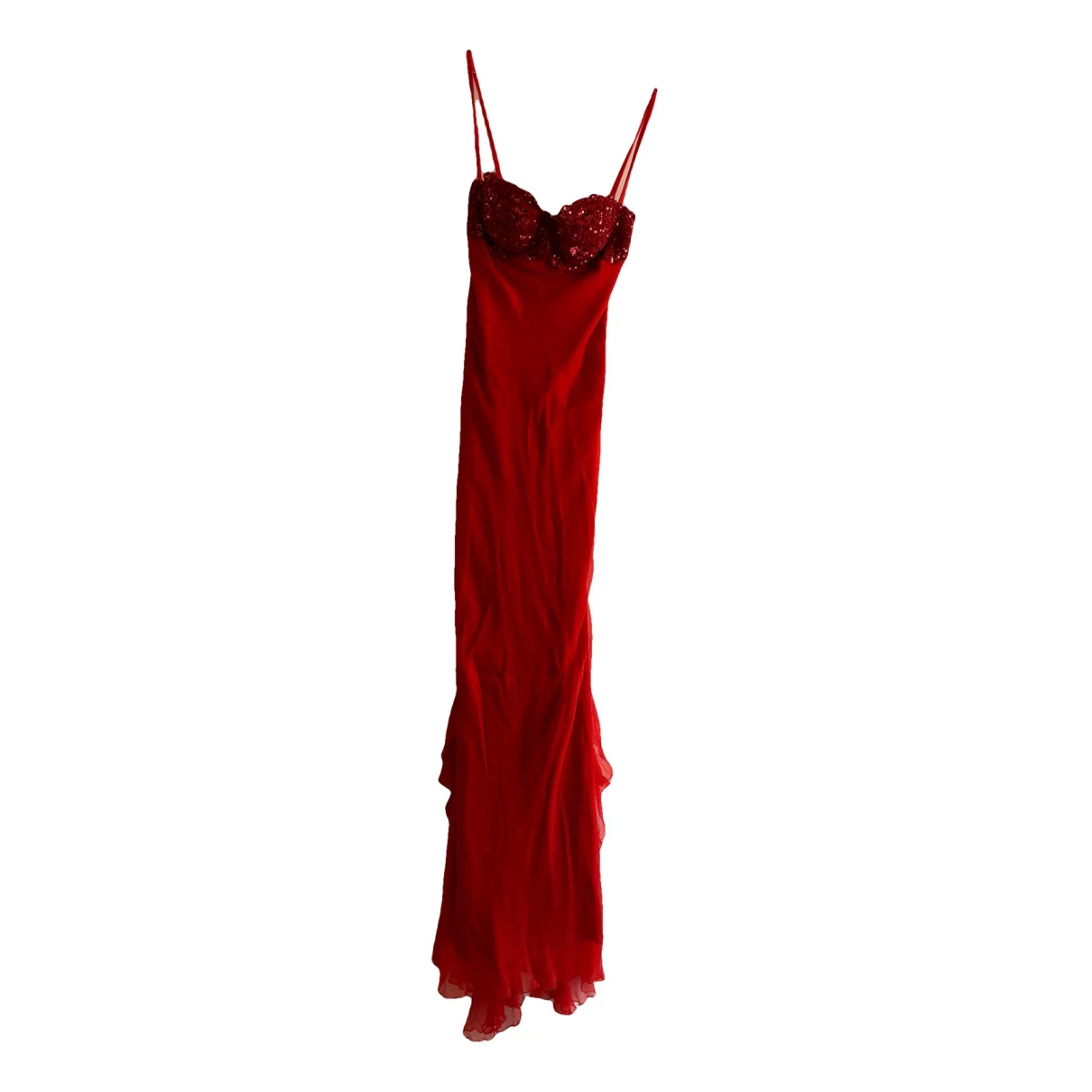 Pre-owned Ermanno Scervino Silk Maxi Dress In Red