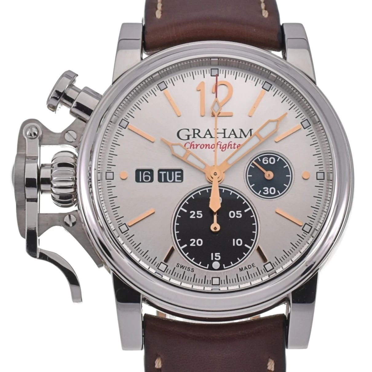 Pre-owned Graham Chronofighter Watch In Silver
