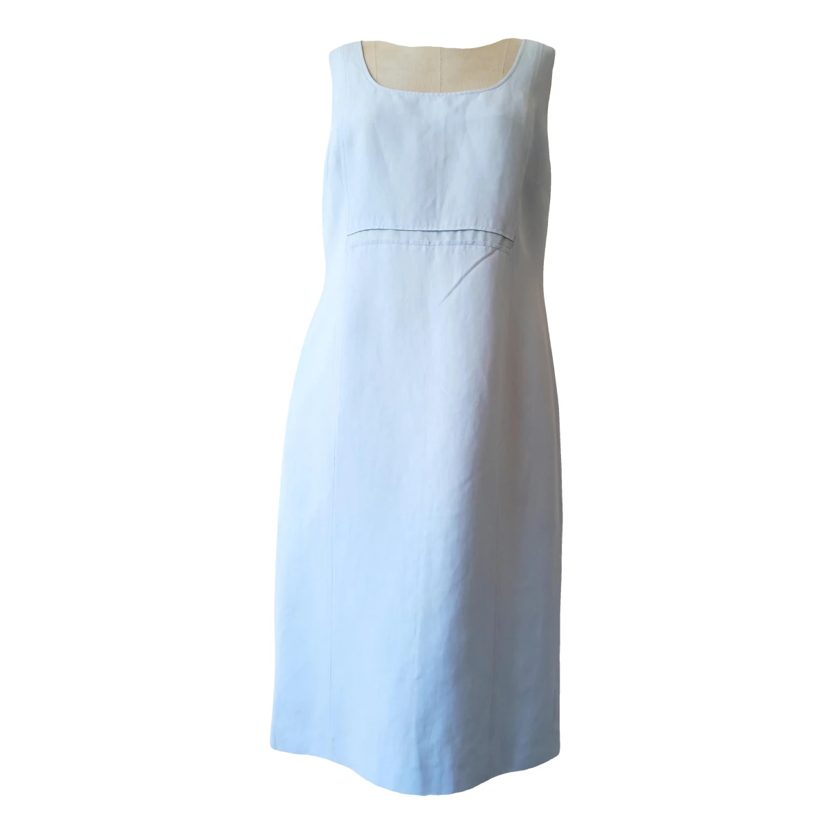 Pre-owned Cerruti 1881 Linen Mid-length Dress In Blue